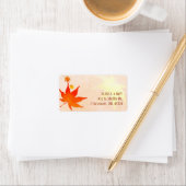 Big Red Maple Leaf Wedding Address Adressaufkleber (Insitu)