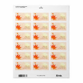 Big Red Maple Leaf Wedding Address Adressaufkleber (Vorne)