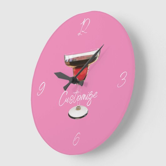 Big Red Margarita Cocktail Drink Thunder_Cove Große Wanduhr (Winkel)