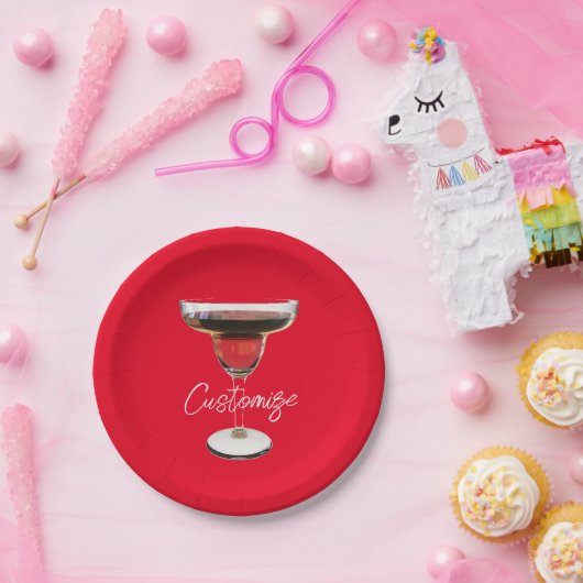 Big Red Margarita Cocktail Drink Thunder_Cove Pappteller (Party)