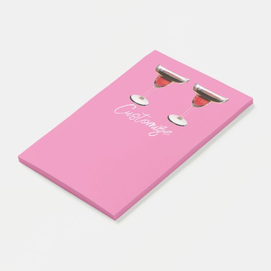 Big Red Margarita Cocktail Drink Thunder_Cove Post-it Klebezettel (angewinkelt)