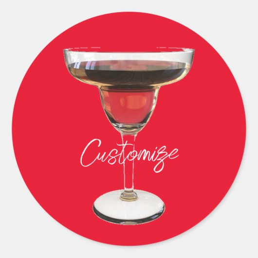 Big Red Margarita Cocktail Drink Thunder_Cove Runder Aufkleber (Vorderseite)