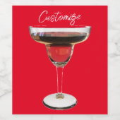 Big Red Margarita Cocktail Drink Thunder_Cove Weinetikett (Einzelnes Label)