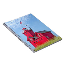 Big Red Michigan Lighthouse Notizblock