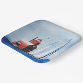 Big Red Michigan Lighthouse und Sailboat Pappteller (Gewinkelt)