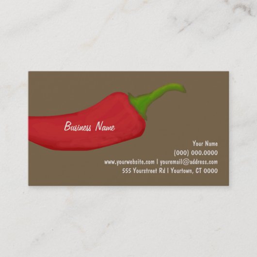 Big Red Pepper Business Card Visitenkarte (Vorderseite)