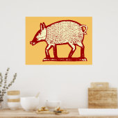 Big Red Pig: Volkskunst für die Landküche, Bistro Poster (Küche)