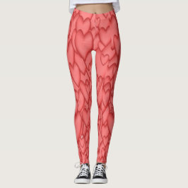 Big RED & PINK Herzens ! YOGA PANTS Composite Legg Leggings
