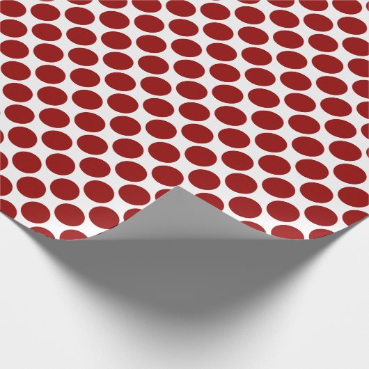 Big Red Polka Dot Muster Geschenkpapier (Ecke)