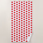 Big Red Polka Dots Handtuch (Vorderseite)