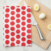 Big Red Polka Dots Handtuch (Viertel Falte)
