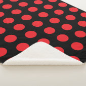 Big Red Polka Punkte auf schwarz Sherpadecke (3/4)