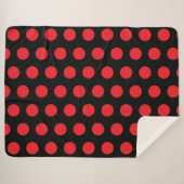 Big Red Polka Punkte auf schwarz Sherpadecke (Vorderseite (Horizontal))