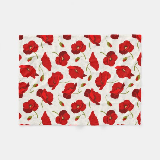 Big Red Poppies Fleece Blanket (Vorderseite (Horizontal))