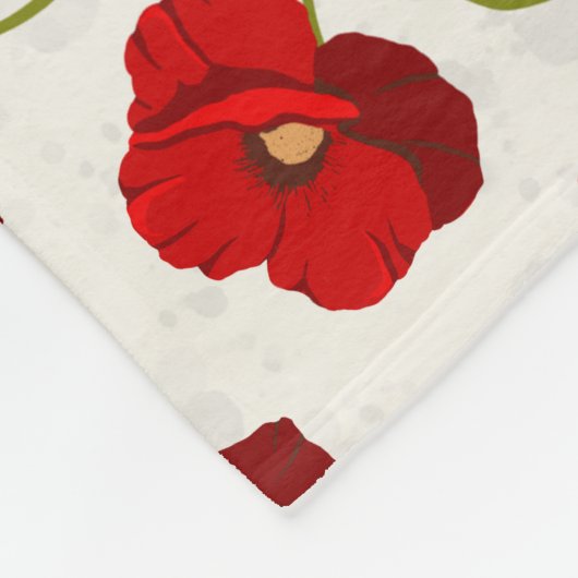 Big Red Poppies Fleece Blanket (Ecke)