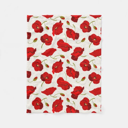 Big Red Poppies Fleece Blanket (Vorderseite)