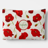 Big, Red Poppies, mit Monogramm Zubehörtasche (Vorderseite)