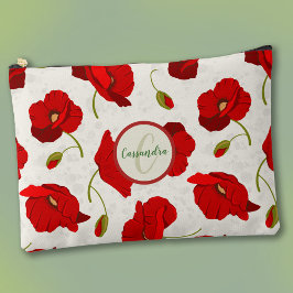 Big, Red Poppies, mit Monogramm Zubehörtasche
