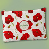 Big, Red Poppies, mit Monogramm Zubehörtasche