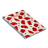 Big Red Poppies Spiral Foto Notebook Notizblock (Rechte Seite)