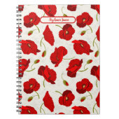 Big Red Poppies Spiral Foto Notebook Notizblock (Vorderseite)