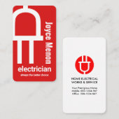 Big Red Power Plug Electric Visitenkarte (Vorne/Hinten)