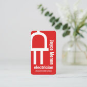 Big Red Power Plug Electric Visitenkarte (Stehend Vorderseite)