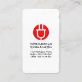 Big Red Power Plug Electric Visitenkarte (Rückseite)