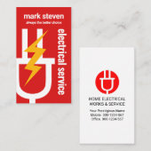 Big Red Power Plug Electric Visitenkarte (Vorne/Hinten)