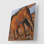 Big Red Quadratische Wanduhr (Winkel)