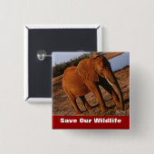 Big Red Rettete Our Wildlife Button (Vorne & Hinten)