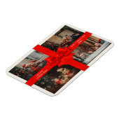 Big Red Ribbon Christmas Custom 4 Photo Decorative Magnet (Linke Seite)