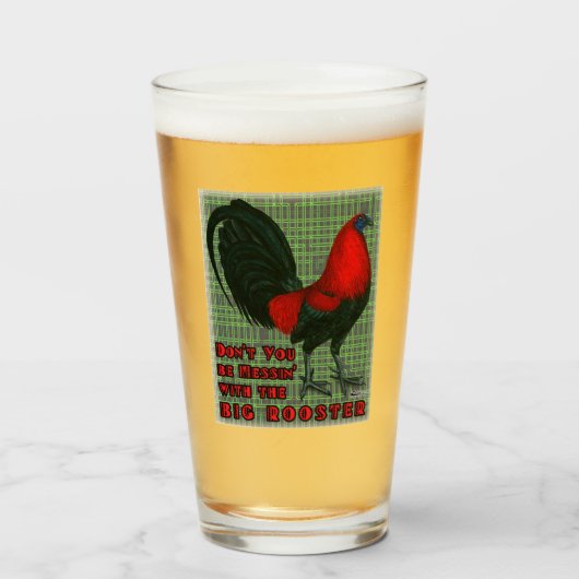 Big Red Rooster Glas (Vorne (Gefüllt))