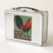 Big Red Rooster Metall Brotdose (Vorderseite)