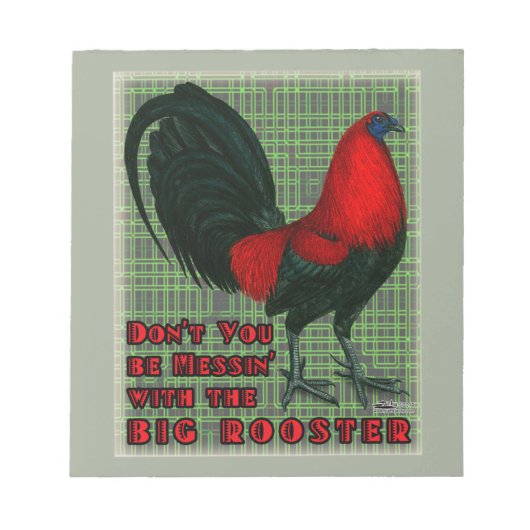 Big Red Rooster Notizblock (Vorderseite)