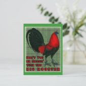 Big Red Rooster Postkarte (Stehend Vorderseite)