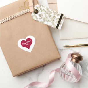 Big Red texturierte Herz Happy Valentines Tag Herz-Aufkleber