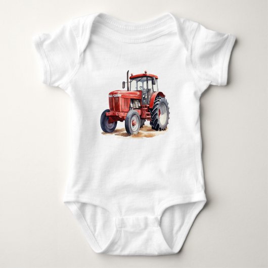 Big Red Traktor, Boy and Girl Baby Gift Baby Strampler (Vorderseite)
