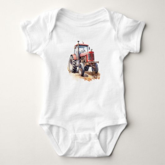 Big Red Traktor, Farm, Junge Baby Strampler (Vorderseite)