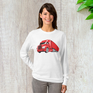 Big Red Truck Womens Long Sleeve T-Shirt
