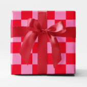 Big Red und Pink Checked Geschenkpapier