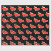 Big Red Vintage Car, Geschenke und Weihnachtsmann Geschenkpapier (Flach)