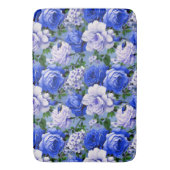 Big Retro Blue Rose Blume Badematte (Vorderseite Vertikal)