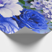 Big Retro Blue Rose Blume Geschenkpapier (Ecke)