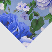 Big Retro Blue Rose Blume Seidenpapier (Detail)