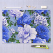 Big Retro Blue Rose Blume Seidenpapier (Handwerk)