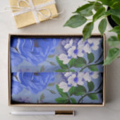 Big Retro Blue Rose Blume Seidenpapier (Geschenk)