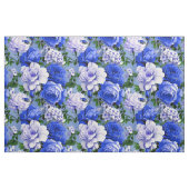 Big Retro Blue Rose Blume Stoff (Fat Quarter (45,7 x 55,9 cm))
