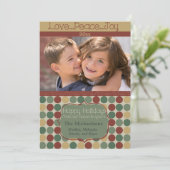 Big Retro Dots Foto Urlaubskarte Feiertagskarte (Stehend Vorderseite)