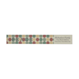 Big Retro Dots Holiday Wraparound Label